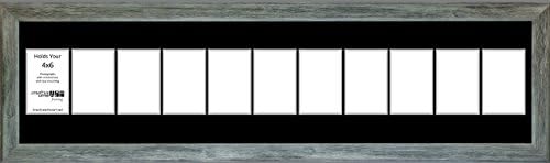 אמנות אותיות יצירתיות [10x46 11 פתיחה עץ סחף כמו מסגרת תמונה כדי להחזיק 4 על 6 תצלומים עם מחצלת קולאז 'שחורה